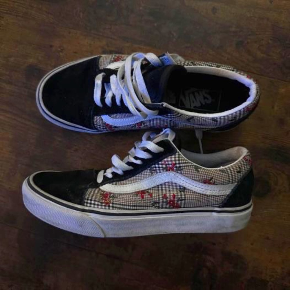 Floral Plaid Vans
